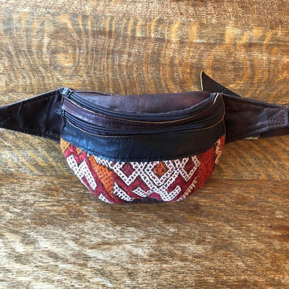 Leather & Stitched Fanny Pack - Picture 1 of 3